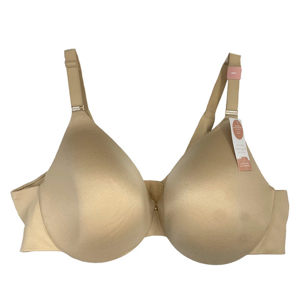 New Cacique Lightly Lined Full Coverage Bra Plus Sz 46C 46 C Beige Nude NWT - Picture 2 of 8